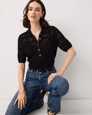 Crochet Knit Top | White House Black Market